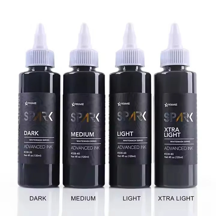 High-quality Spark Newest 4OZ*4 WHITEWASH SETS Waterproof Temporary Tattoo Inks