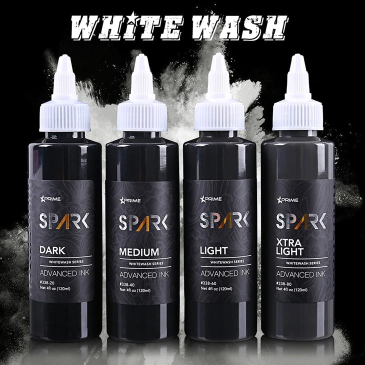 Set broffesiynol o 4oz organig llachar a hir - yn parhaol Inc tatŵ gwreichionen gwyngalch ar gyfer colur parhaol