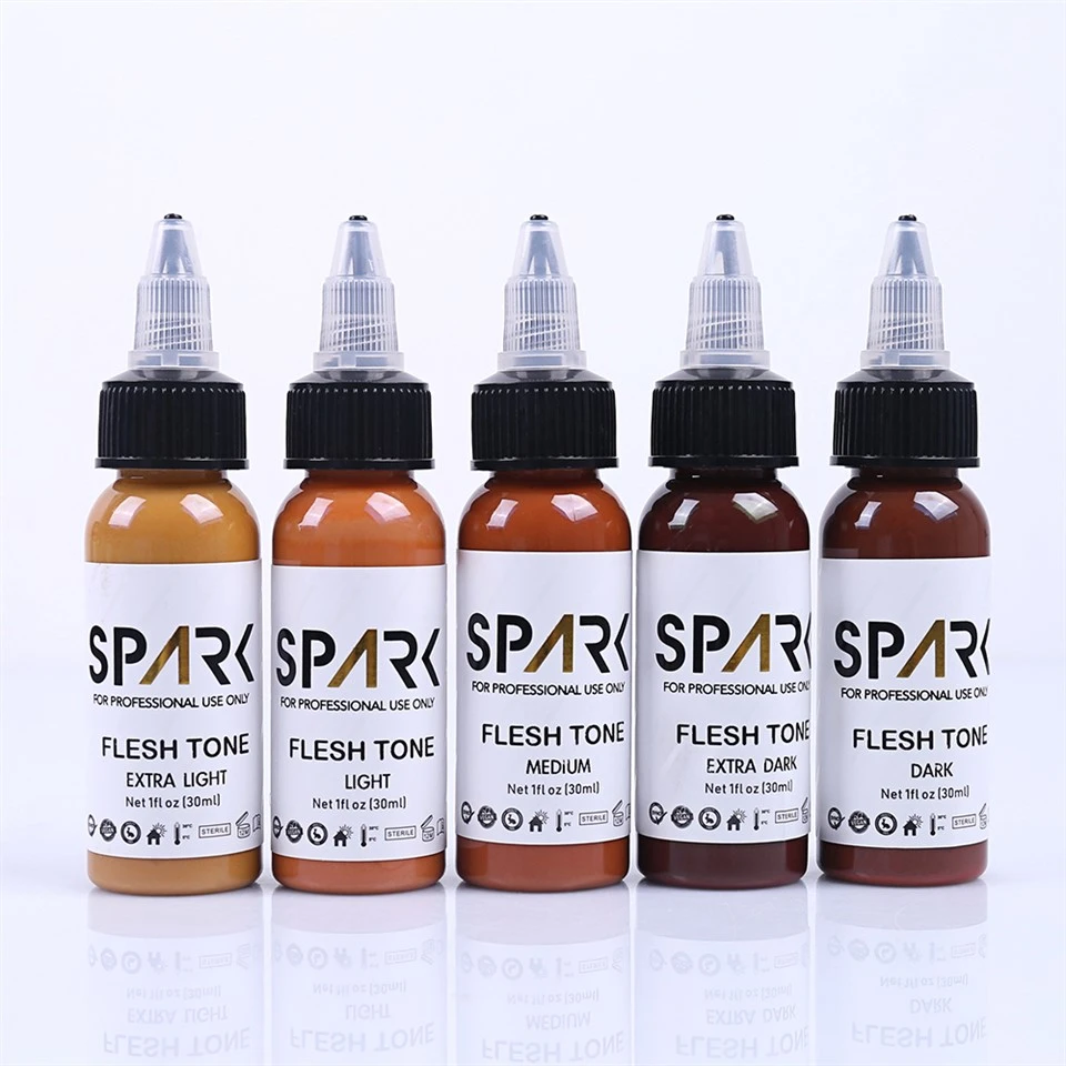 Professional 5-Color 30ml Organic Skin Flesh Tone Permanent Tattoo Ink For Realistic And Permanent Makeup