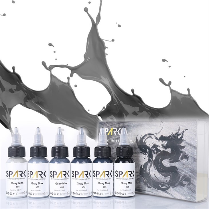 Colur Proffesiynol Colur Parhaol Kit Ink Spark Grey 30ml/1oz Tatŵ Artist Tatŵ Organig
