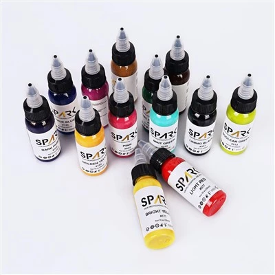 Set Inc Tatŵ Organig Premiwm-Inc Parhaol Hylif Ar gyfer Artistiaid Tatŵ a Chelf Corff