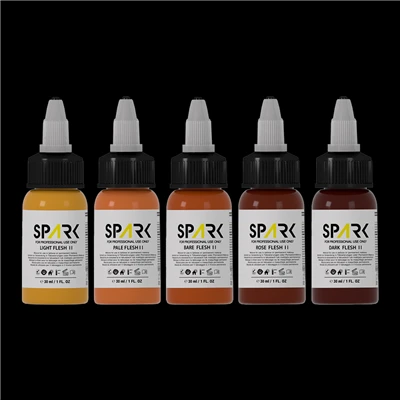 Poteli 1 owns Proffesiynol Set inc Tatŵ Tôn Cnawd - EU REACH Cydymffurfio