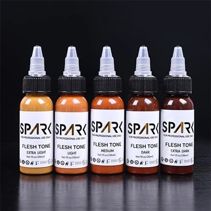 Set Lliw Croen 1OZ 5 Darn Inc Tatŵ Plwm Di-blwm Spark Tattoo Inc Gorchudd Inc Tatŵ Proffesiynol Ups Cyfuno A Tatŵau Cosmetig