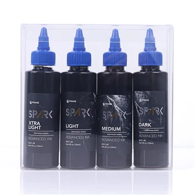 Gwreichionen fwyaf newydd 4oz*4 golchi llwyd gosod inc tatŵ dros dro gwrth -ddŵr