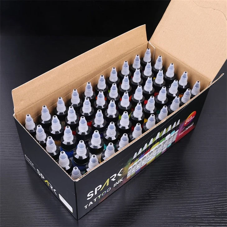 50 Setiau Lliw Premiwm Spark Tatŵ Inc Tatŵ Cyflenwi Set Inc Tatŵ