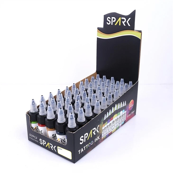 50 Setiau Lliw Spark Inc Tatŵ Leadfree Inc Tatŵ Du Inc Tatŵ Du