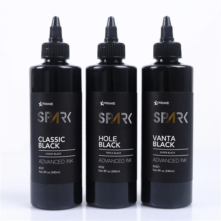 8OZ Black Ink Series Classic Black Lining Black Spark Tattoo Inc Arddangosfa Inc Tatŵ Proffesiynol