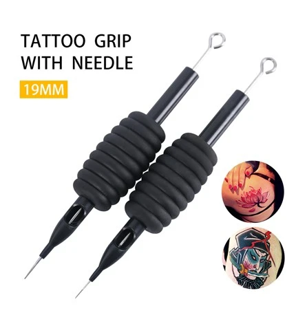 Tiwb Tatŵ wedi'i sterileiddio 25mm o afaelion tatŵ plastig tafladwy