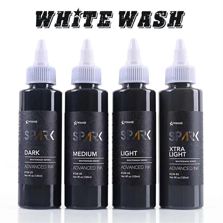 Inciau Tattoo mewn Swmp Golchi Gwyn Set Spark Tattoo Inc
