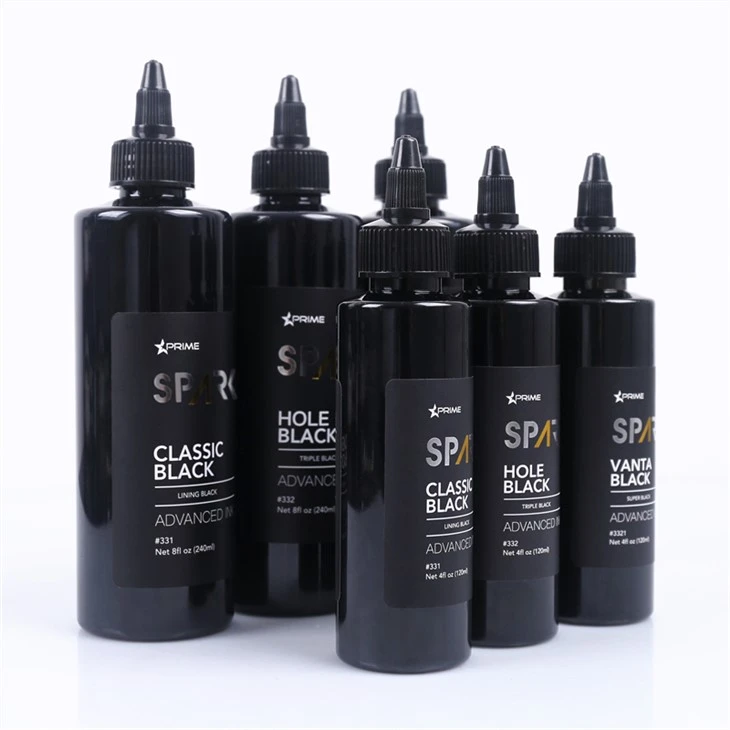 Twll Driphlyg Black 8OZ Cyfres Inc Du Du Spark Set Tattoo Ink Ink Tattoo