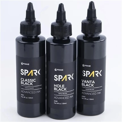 Inciau Tatŵ mewn Swmp 8OZ Cyfres Inc Du Twll Du Triphlyg Du Spark Inc Tatŵ Inc Tatŵ Plwm