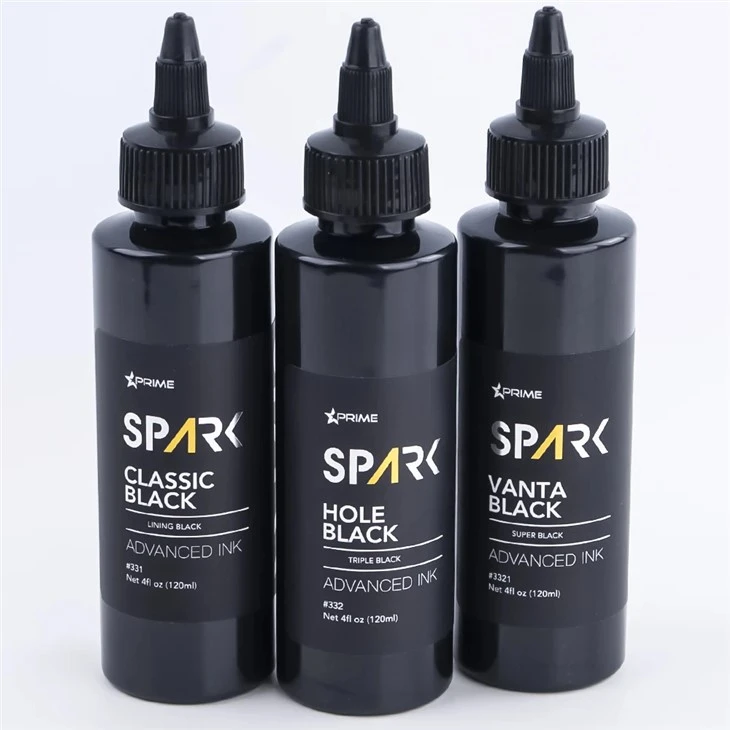 Inciau Tatŵ mewn Swmp 8OZ Cyfres Inc Du Twll Du Triphlyg Du Spark Inc Tatŵ Inc Tatŵ Plwm